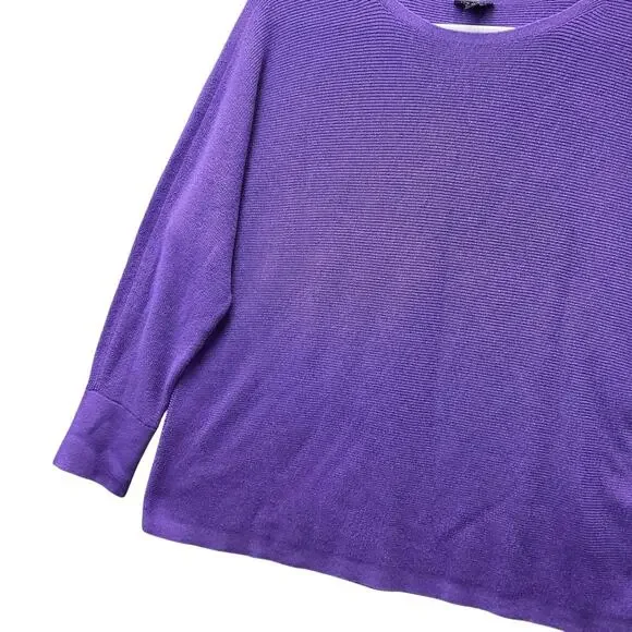 J Jill Sweater Womens Sz. XL Purple Boat Neck Tunic 3/4 Drop Sleeve Linen Blend - Picture 13 of 16